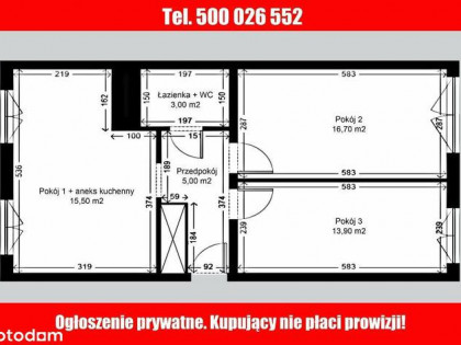 3 pokoje po remoncie. Nowa Huta, os. Wysokie.