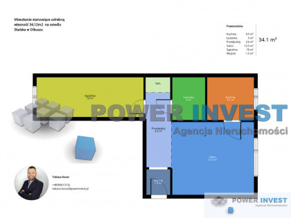Mieszkanie 2-pokojowe obok Centrum Olkusza 34,12m2