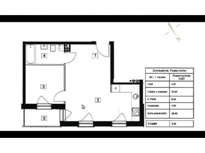 Mieszkanie na sprzedaż 38,80 m², piętro 2, oferta nr 98667 nowość