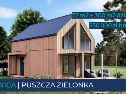 72 m2/300m2 ogródek -Energooszczędny dom Puszcza Zielonka