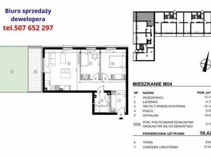 Mieszkanie, 56,42m2, winda, balkon | Sprzedaż