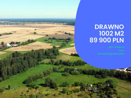 Działka budowlana 1002m2 Drawno, MPZP, las, jezioro, rzeka