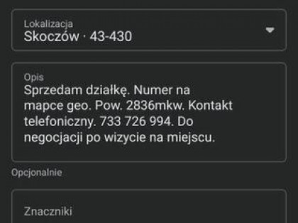 Działka budowlana Ochaby Wielkie