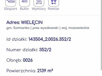 Sprzedam działkę w Wielęcinie gm. Somianka