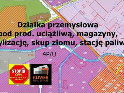 Działka przemysłowa, dz. uciążliwa, wywóz gruzu