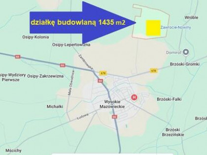 Działka budowlana Wysokie Mazowieckie Zawrocie-Nowiny