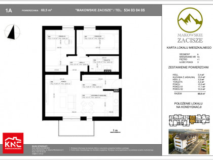 Makowskie Zacisze - apartament 1A, pow. 60,5 m2