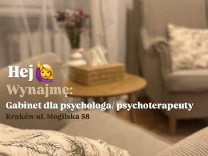 Wynajmę gabient dla psychologa/ psychiatry/ psychoterapeuty