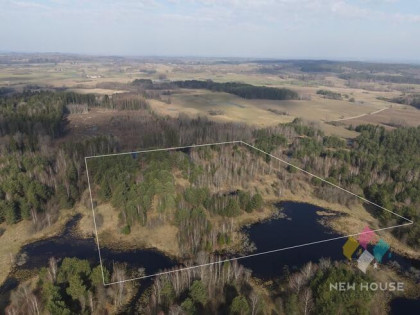 Działka nad rozlewiskiem w otulinie lasu