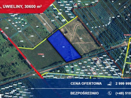 Działka budowlana 3ha Uwieliny (gm. Prażmów) z MPZP!