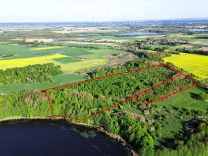 Duża działka z WZ oraz  linią brzegową jeziora