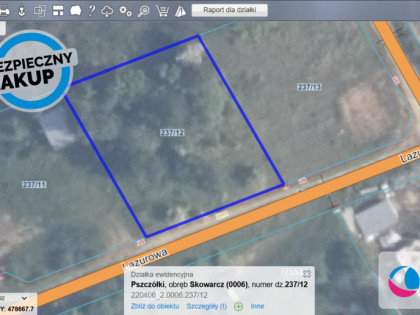 Działka Skowarcz ul. Lazurowa