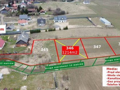 Działka budowlana pow. 1214 m2 Dywity Dąbrówka Wielka