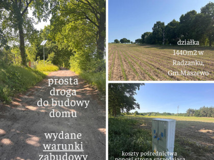 Działka w Radzanku–Gm.Maszewo war.zabud.