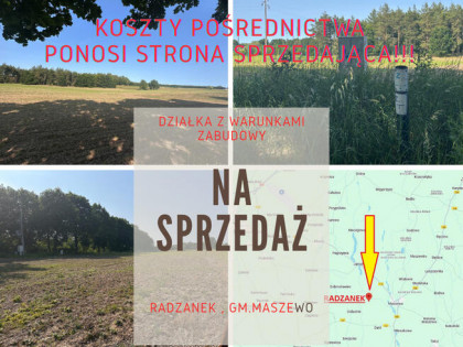Działka z W.Zabudowy w Radzanku –Gm.Maszewo