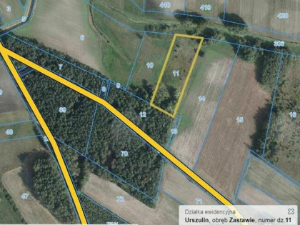 Działka 58a ,, Zastawe, koło Urszulina ,jezioro ,rzeka