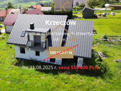 Dom na pięknej widokowej działce w Krzeczowie