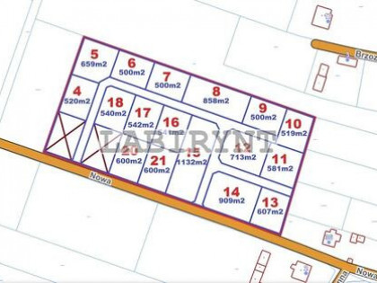 Rzerzęczyce, działka budowlana 1132m2, szer. 20m