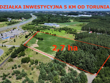 Działka inwestycyjna 2,7 ha Lubicz Dolny k.Torunia