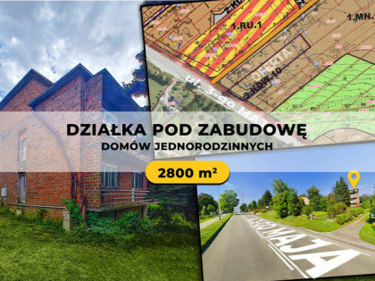 Munina / Jarosław – działka 2800 m² z domem i MPZP