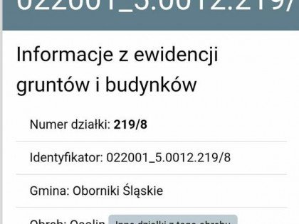 Działka budowlana Osolin