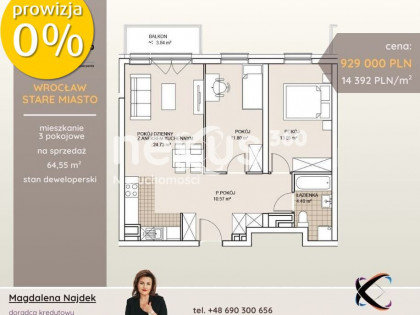 Mieszkanie 3 pokojowe - nowoczesne osiedle