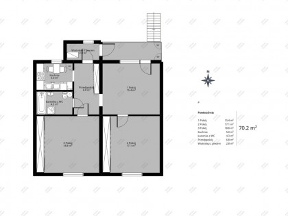 Mieszkanie 3 pok.+ 660 m2 działki