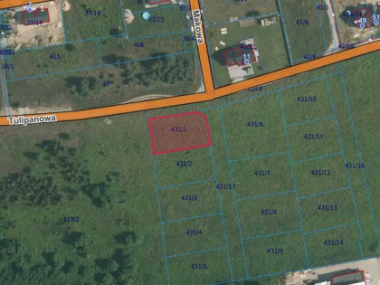 Działka budowlana w Lubinie, ul. Tulipanowa – 824 m²