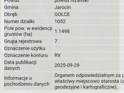 Sprzedam działkę rolną