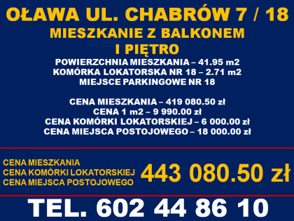 Oława sprzedam nowe mieszkanie 2 pokojowe z balkonem