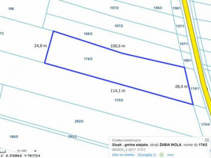 Działka usługowa Żabia Wola gm. Głusk,