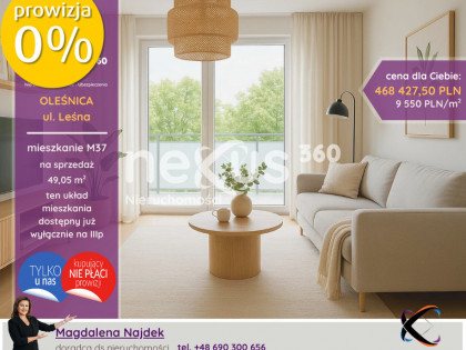 Mieszkanie 2 pokojowe + garderoba + balkon