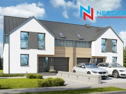 Nowoczesny dom bliźniak, stan deweloperski