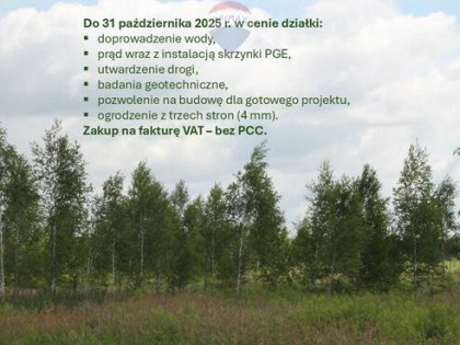 Działki budowlane z mediami koło Pomiechówka