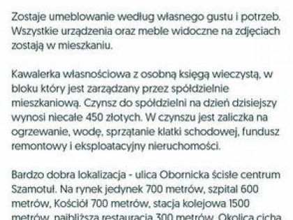 Mieszkanie Szamotuły kawalerka po remoncie centrum