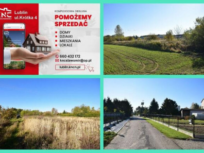 Działka budowlana, media 100 % blisko Świdnika.