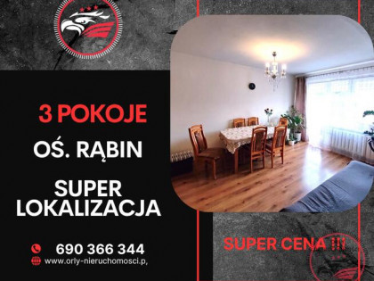 Komfortowe mieszkanie 3-pokojowe na os. Rąbin w Inowrocławiu – świetna lokalizac