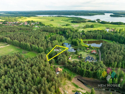 Działka  w otoczeniu lasu, widok na staw