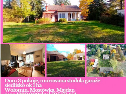 Dom obora stodoła siedlisko ok 1ha Mostówka, Majdan Wołomin