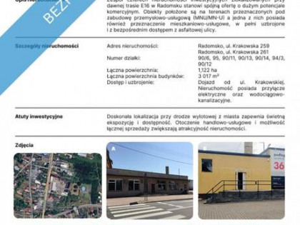 Sprzedam zespół 4 nieruchomości o dużym potencjale komercyjnym.