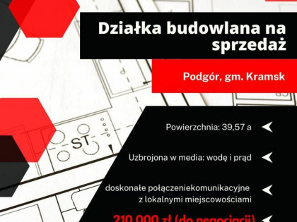 Działka budowlana w miejscowości Podgór, gm. Kramsk