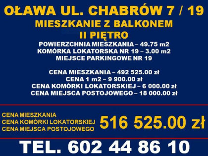 Oława sprzedam nowe mieszkanie 3 pokojowe z balkonem