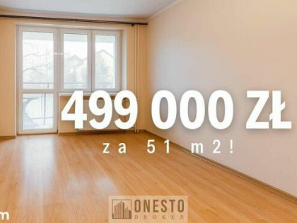 Tanie mieszkanie 51m2, 2 pokoje, balkon *9.750 zł/m2*