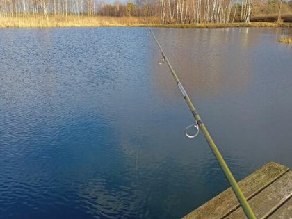 Działka nad jeziorem z linią brzegową, pomostem