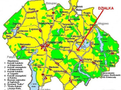 Mazury działki nad. jeziorem Rańskim.