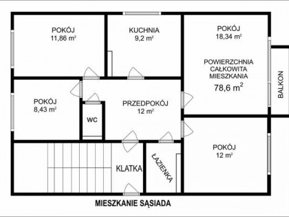 MIESZKANIE własnościowe M-5 czteropokojowe, 78.6m2, p. 2/4