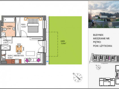 Piękne 2pok.mieszkanie z ogródkiem/miejsce postojowe oraz komórka w cenie.