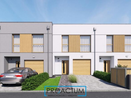 Nowoczesny dom szeregowy z ogródkiem i garażem