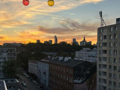 2 pokoje z loggią na Powiślu z widokiem na panoramę Warszawy