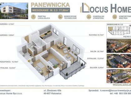 Nowoczesne 3-pokojowe mieszkanie z balkonem M 2.3